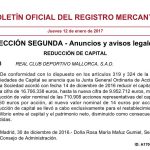 El capital social del Real Mallorca pasa de 16 a 9 millones de euros