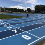 La pista de atletismo de Magaluf presume de nuevo pavimento