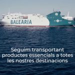 Baleària recorre más de 75.000 millas para transportar productos de primera necesidad