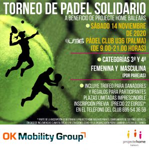 Cartel Torneo Pádel solidario PHB - OK Mobility Group
