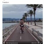 Zlatan Ibrahimovic en bicicleta por el Paseo Marítimo de Palma